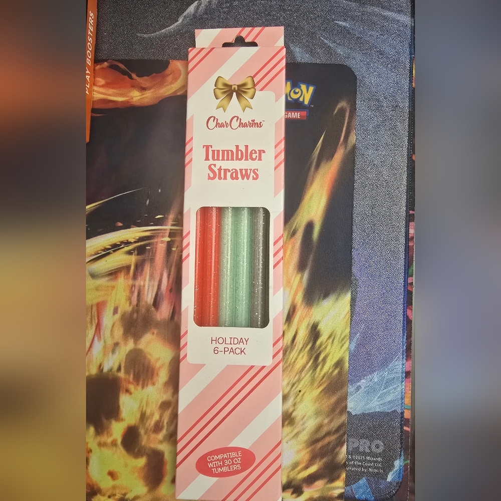 CharCharms Holiday Tumbler Straws NWT